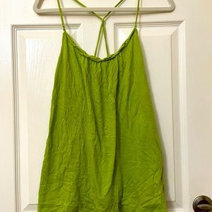 Lime green spaghetti strap racer back tank top